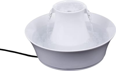 DD Drinkfontein Kat Keramiek - Waterfontein Kat - Kattenfontein - 27x27x23cm - Wit