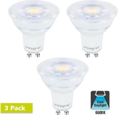 3 Pack - Integral GU10 LED Spot - 3,6W - 6500K Daglicht wit - Dimmable