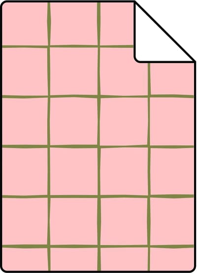 Proefstaal ESTAhome behang geblokt motief licht roze - 26.5 x 21 cm - 131594-S