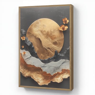 Wandlamp 60x90 cm - Oplaadbaar - Kunst - Goud - Modern - Abstract - Wandlampen binnen woonkamer - Slaapkamer lamp - Decoratieve nachtlamp - Vloerlamp draadloos