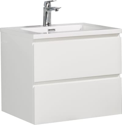 Badplaats Badkamermeubel Set Angela 60 cm – Wit Hoogglans – Badmeubel met Wastafel