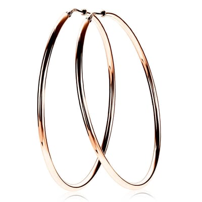 ZINZI zilveren oorringen 55 x 2mm glad rosé verguld ZIO437R