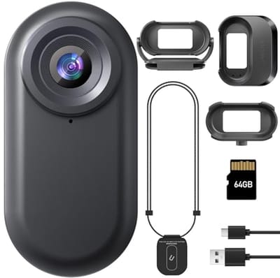 Mini Actie Camera 64 GB Draagbare Sportcamera met Magnetische Laadbox - 1080p voor Vlogs, Reizen en Outdoor Activiteiten