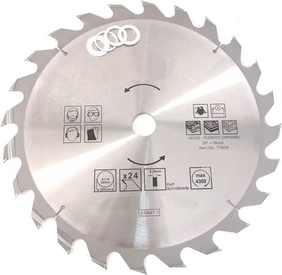 TCT 24 tands Cirkelzaagblad Ø 350x 3 x Ø 30mm Carbide tanden incl 4 verloopringen (34)