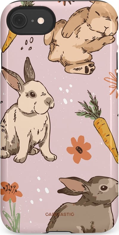 Casetastic Hoesje Geschikt voor Apple iPhone 7/8/SE - Stijlvolle Beschermende Duo-layer Case - Hop hop knuffels