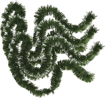 Kerstslinger - 3x stuks - glitter groen - folie - 180 x 7 cm - kerstboom versiering/guirlandes
