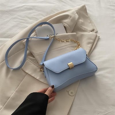 Effen Kleur Tas voor Dames Nieuwe Stijl Populaire Textuur Eenvoudig Ontwerp Modieuze Kleine Geur Stijl Tas Onderarm Crossbody Tas gray