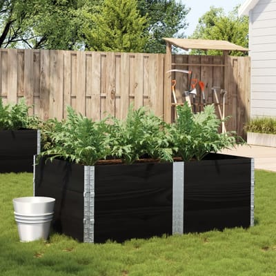 vidaXL - Plantenbak - 150x100 - cm - massief - grenenhout - zwart