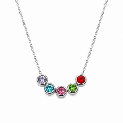 Geboortesteen Ketting Zilver