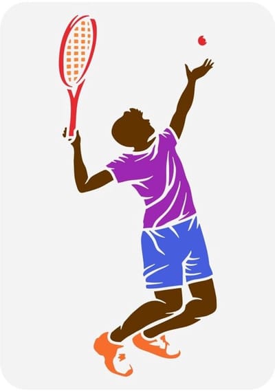 Store_8 - Schilderen Stencil - Tennisatleet Sjabloon - Herbruikbaar