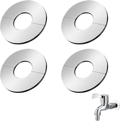 SnelShoppen - Rosettes Cover 4 Stuks 23 mm voor Waterklok, RVS, Verwarmingspijp Deksel, Split Pijp Deksel, Ventielkap, Roestvrij staal, Voor Waterkran