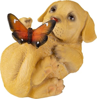 Clayre & Eef Beeld Hond 14x9x10 cm Bruin Kunststof