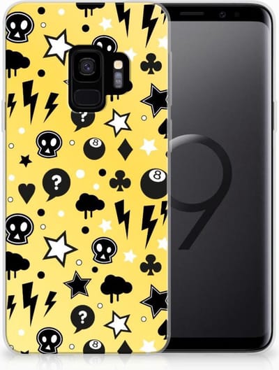 Silicone Back Case Samsung Galaxy S9 Punk Geel
