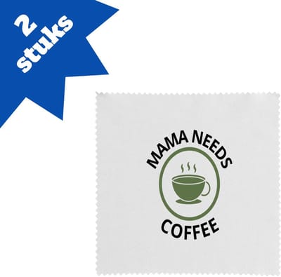 Akyol - mama needs coffee brillendoekjes - Moeder - mama die koffie nodig heeft - moeder cadeautjes - moederdag - verjaardagscadeau - verjaardag - cadeau - geschenk - kado - gift - moeder artikelen - 17,8 bij 17,8 cm - 2 stuks