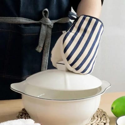 1 stuks Keuken Katoen Anti-verbranding Ovenwanten Pannenlappen Eendbekvorm Katoenen Handschoenen Bakplaat Schaal Kom Houder Oven Handklem gray