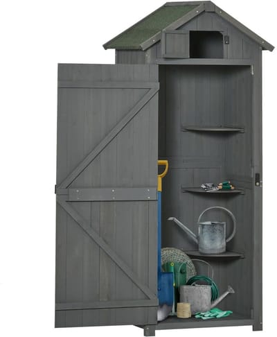 ApexArte® Tuinkast Hout - Grijs
