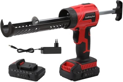 Paco Goederen® Elektrisch Kitpistool - Lijmpistool - draadloos - 4 instelbare snelheden - Langdurige Batterijduur - 2 Accu -Rood