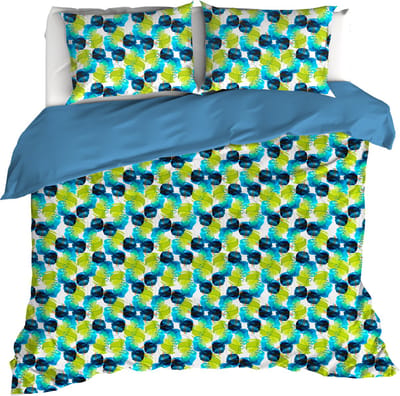 De Witte Lietaer Dekbedovertrek Whimsy, Blue Blizzard - 200 x 200/220 - Katoen Percal