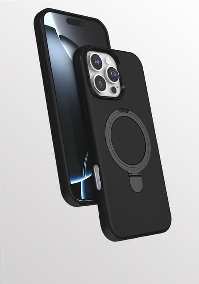 Hoesje Geschikt voor iPhone 16 Pro hoesje zacht siliconen Zwart - Liquid Backcover ring hoesje Geschikt voor Magsafe