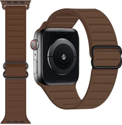 Siliconen Stretch Band - Bruin - Geschikt Voor Apple Watch Series 42/44/45mm