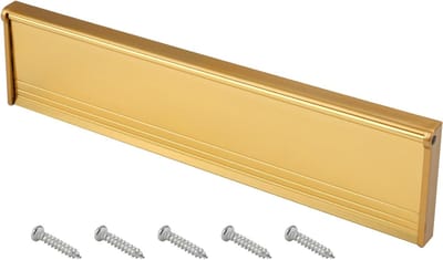Titel: Tochtstopper voor interne deur - brievenbuscover 293 cm - metalen afdichting met borstelklep - chroom - geschikt voor houten en composiet voordeuren - goudkleurig - inclusief vervangende brievenbussen.