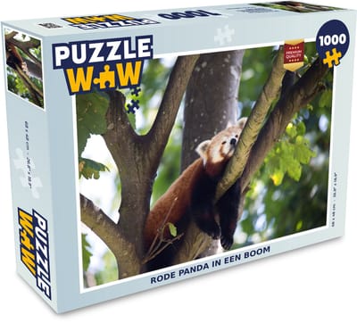 Puzzel Panda - Rood - Hout - Legpuzzel - Puzzel 1000 stukjes volwassenen
