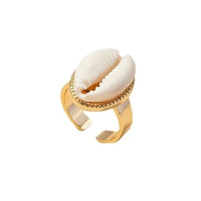 Ring - Shell Goudkleurig | 17 - 18 mm | Stainless Steel | Fashion Favorite