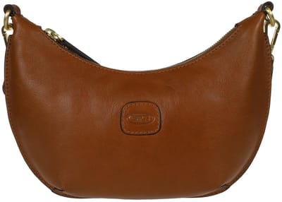 BRIC'S Leren Schoudertas Volterra Mini Luna Bag Tobacco Bruine