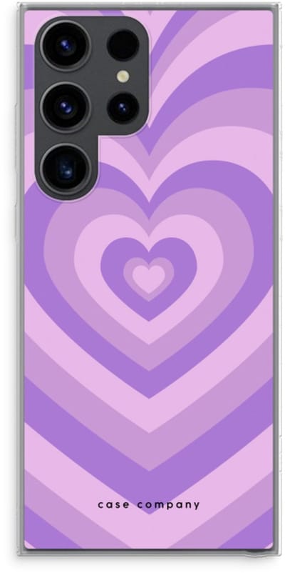 Case Company® - Hoesje geschikt voor Samsung Galaxy S23 Ultra hoesje - Hart Paars - Soft Cover Telefoonhoesje - Bescherming aan alle Kanten en Schermrand