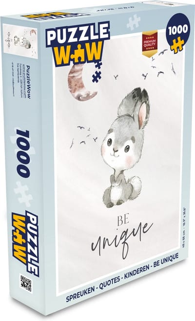 Puzzel Quotes - Kinderen - Be unique - Jongens - Meisjes - Waterverf - Legpuzzel - Puzzel 1000 stukjes volwassenen