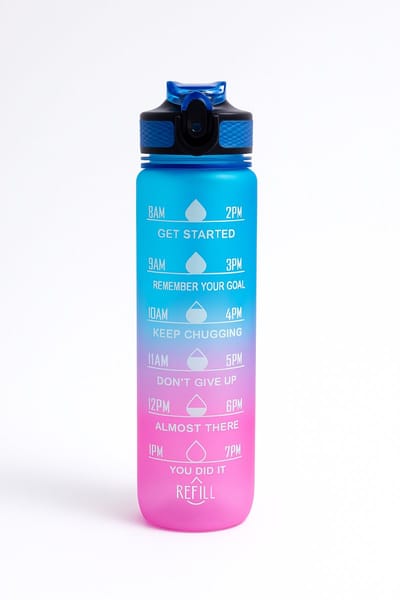 Afecto motivatie drinkfles - Waterfles plus Tijdmarkeringen - Drinkfles - BPA vrij - hoeveel drink jij?