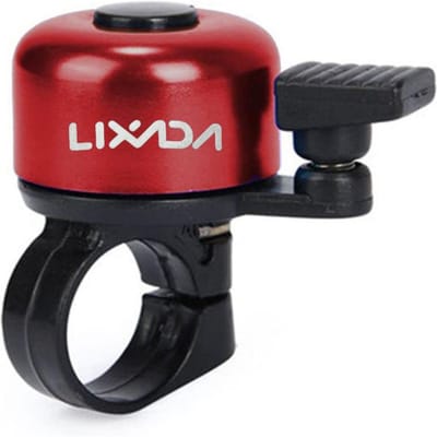 LIXADA Sonnette de Vélo Alliage VTT Route Klaxon Alarme Sonore Pour Sécurité Cyclisme Guidon Métal 1pc rouge