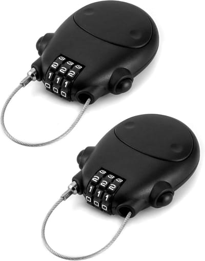 Cijferslot - Hangslot - stalen kabelslot - 3-cijferige combinatieslot - 77 cm stalen kabel - geschikt voor fietsen - motoren - bagage - enz - set van 2