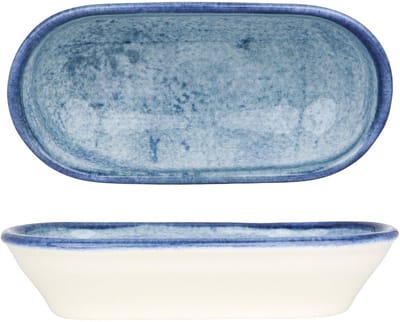 Kütahya Porselen Serveerschaal - Blue Stone - Porselein - 20x10 cm (350cc) - set van 2