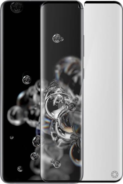 Force Case, Screenprotector geschikt voor Samsung Galaxy S20 Ultra - Oleophobic 3D, Transparant zwart