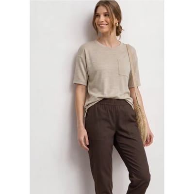 Shirt met ronde hals en borstzak