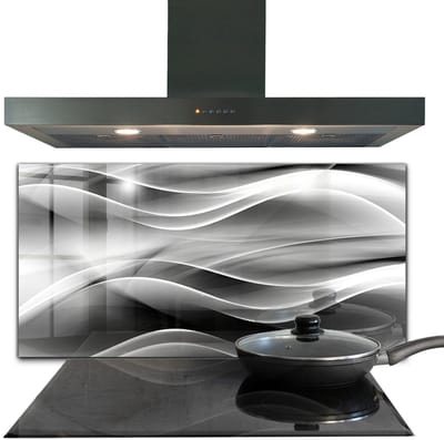 Tulup Achterwand Keuken - Golfabstractie-energie Keuken Achterwand - 100 x 50 cm - Grijs Glas Achterwand Keuken - Texturen en Patronen Keuken Achterwand Glas - Kookplaatachterwanden - Kookplaat achterwand
