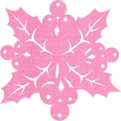 Kerstbes 2 vilt onderzetter - Roze - 6 stuks - 10 x 10 cm - Tafeldecoratie - Glas onderzetter - Cadeau - Woondecoratie - Tafelbescherming - Onderzetters voor glazen - Keukenbenodigdheden - Woonaccessoires - Tafelaccessoires