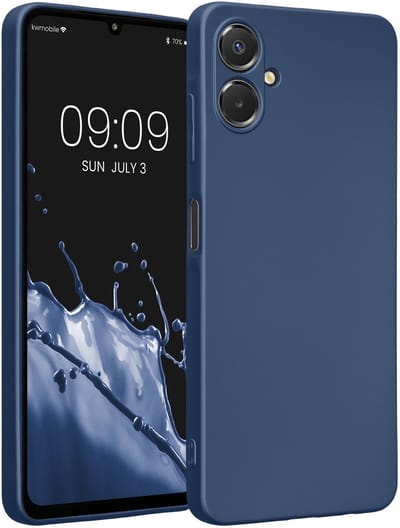 kwmobile metallic telefoonhoesje van TPU - geschikt voor Samsung Galaxy A06 - Flexible case voor smartphone - In metallic blauw