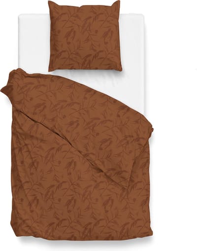 Zohome Fiori-di-Satinado Dekbedovertrek - Eenpersoons - Katoensatijn - 140x200-220cm - Oranje