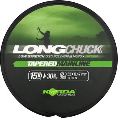 LongChuck Tapered Mainline Green 300M Korda - Karper Lijn Nylon - Karper Lijn - Karperlijn - Karper - Karpervissen