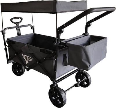 Opvouwbare Transportkar voor Kinderen en Boodschappen met Zonnedak en Regenhoes