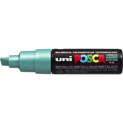 Metallic groen verfstift op waterbasis met schuine punt breed