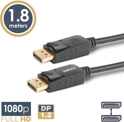 DisplayPort Kabel – DP 1.2 – Full HD 1080p – 1,8 m – Vergulde Connectoren – Zwart - 1 Stuks [20333A]