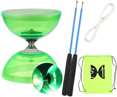 Diabolo met kogellagers - Jojo set - Trucjes oefenen - Drievoudige lagers - 145 x 135 cm - Groen