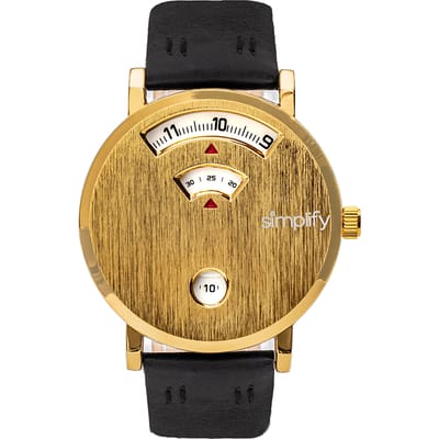 Vereenvoudig de 7000 lederen band horloge