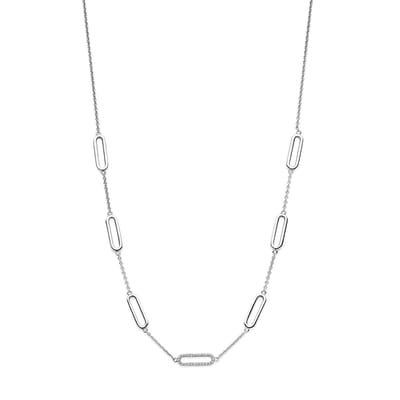zilver gerhodineerd collier zirkonia 42 + 3 cm 1337893