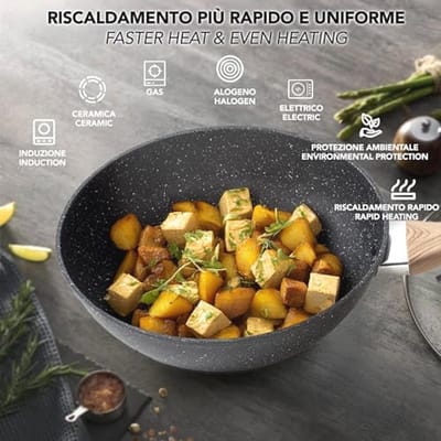 Anti-aanbakpan voor pasta en frituren - 20 cm Aluminium Geschikt voor Inductie en Gasfornuis