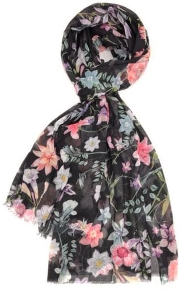 Lange Dunne Sjaal - Print - (33774#) - Zwart