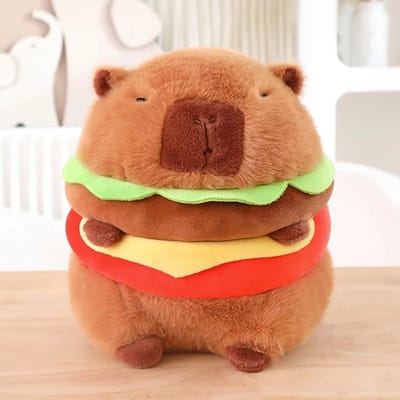 Capybara Hamburger Pluche Knuffel 23 cm – Capibara